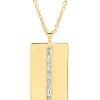 Eriness | Diamond Baguette Dog Tag Necklace