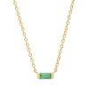 Eriness | Solitare Emerald Baguette Necklace