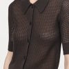 Maria McManus | Mesh Polo Cardigan In Chocolate (Sold Out)