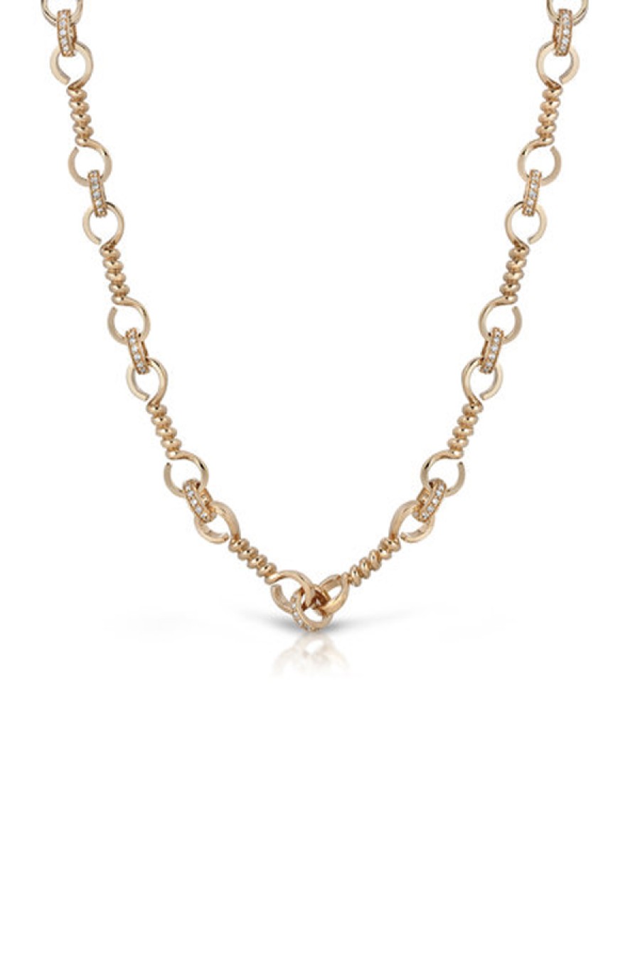 Nancy Newberg | Twist Bar Link Necklace With Diamonds