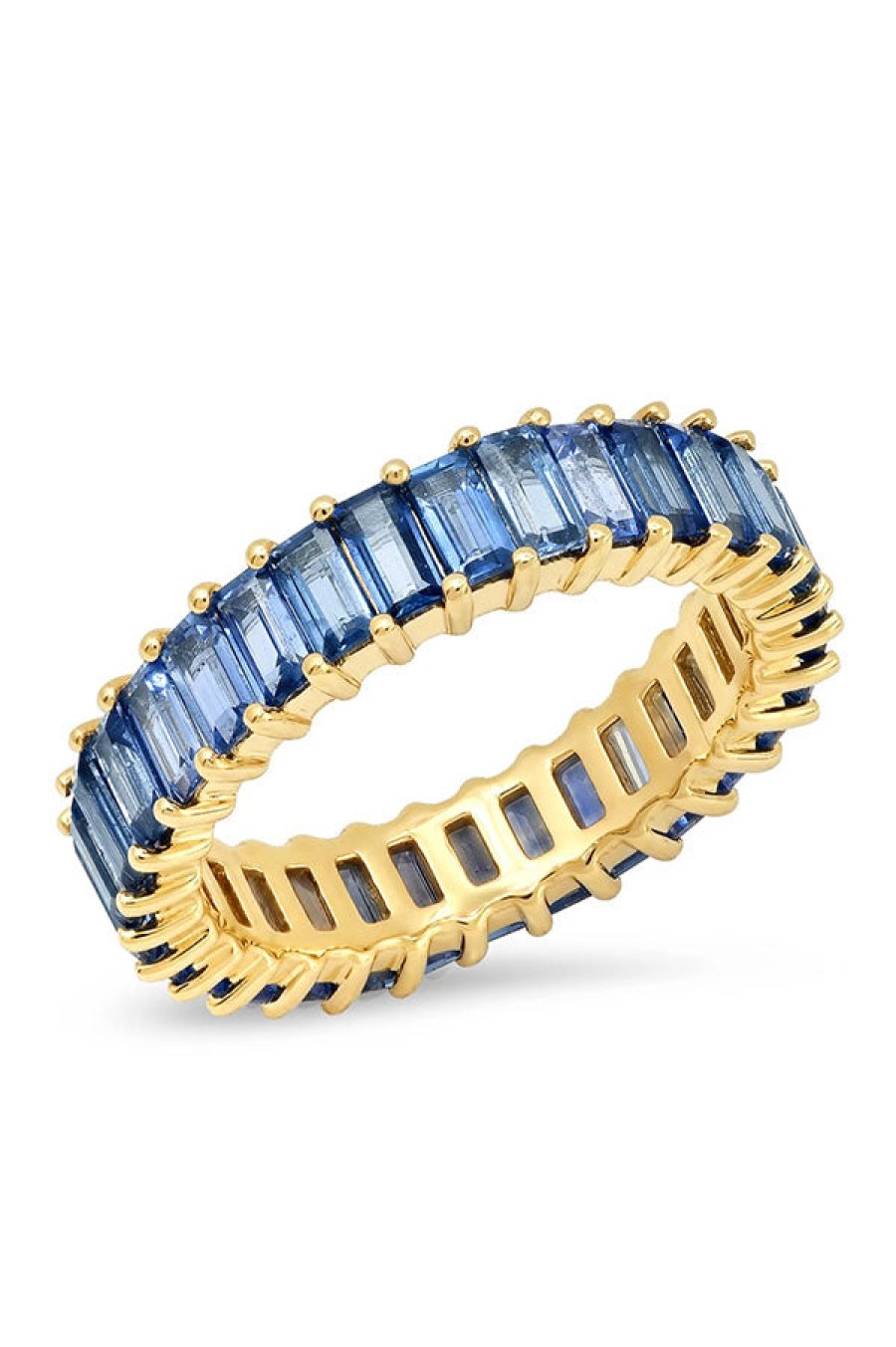 Eriness | Blue Sapphire Vertical Baguette Ring