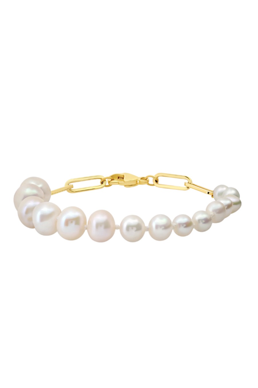 Gabriela Artigas | Ascending Pearls Bracelet On Rectangular Chain