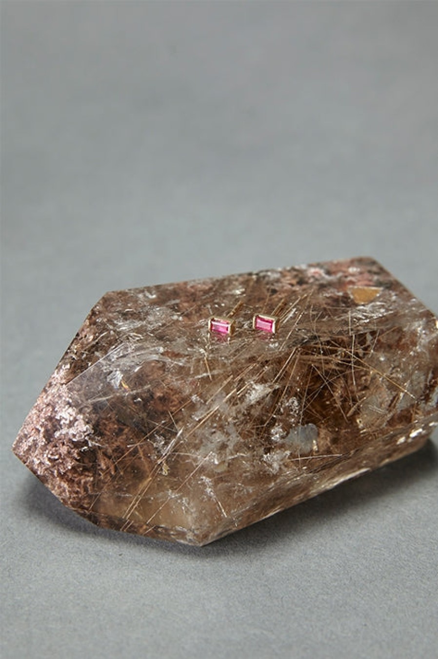 Eriness | Ruby Baguette Studs