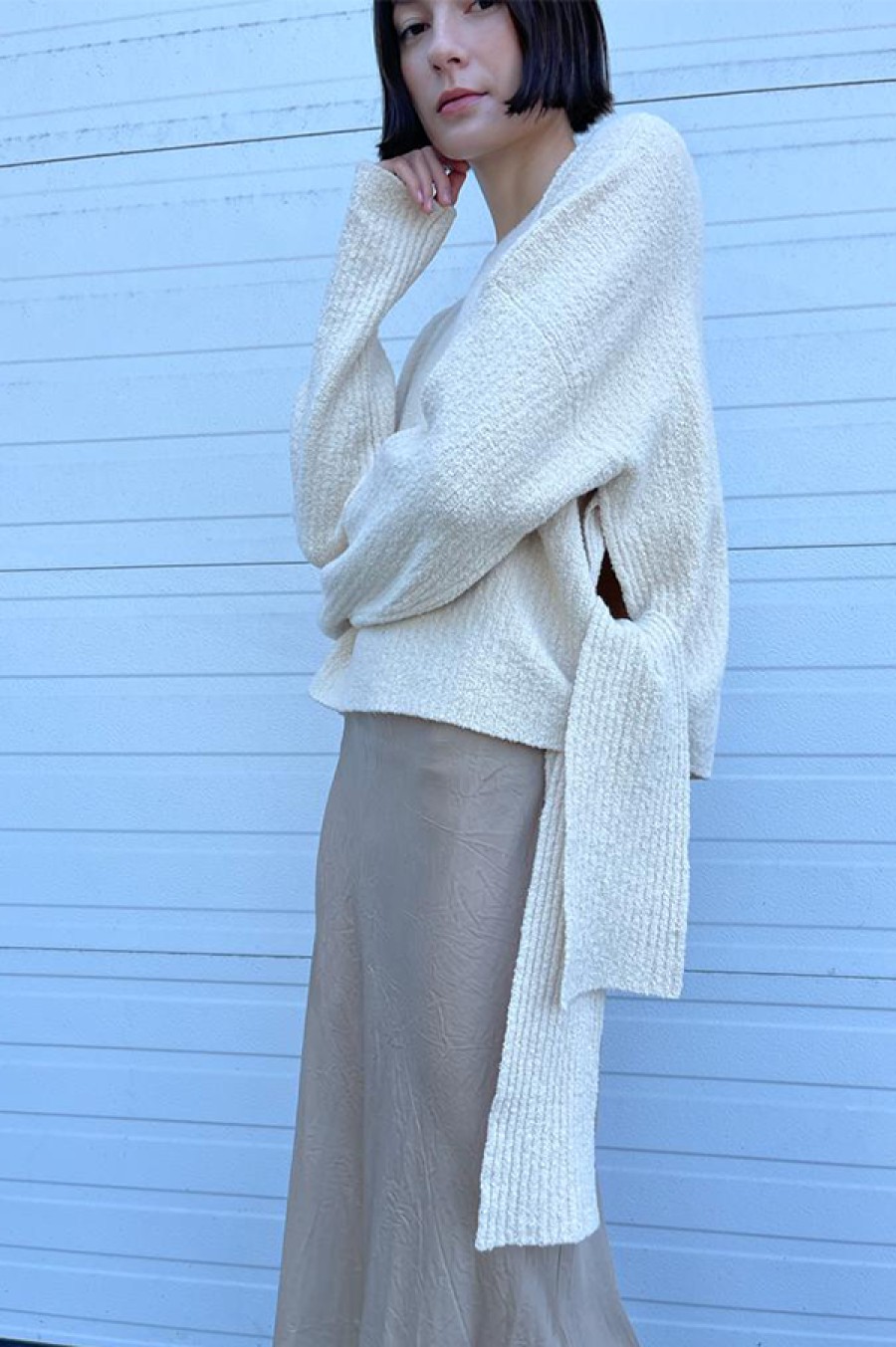 Lauren Manoogian | Rib Sash Pullover In Natural