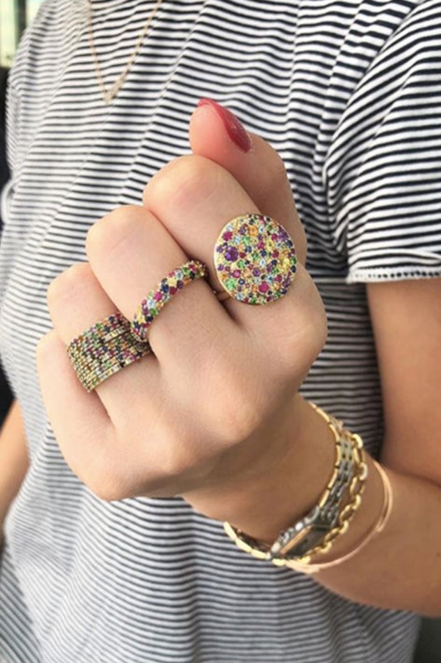 Eriness | Multi Colored Cluster Ring