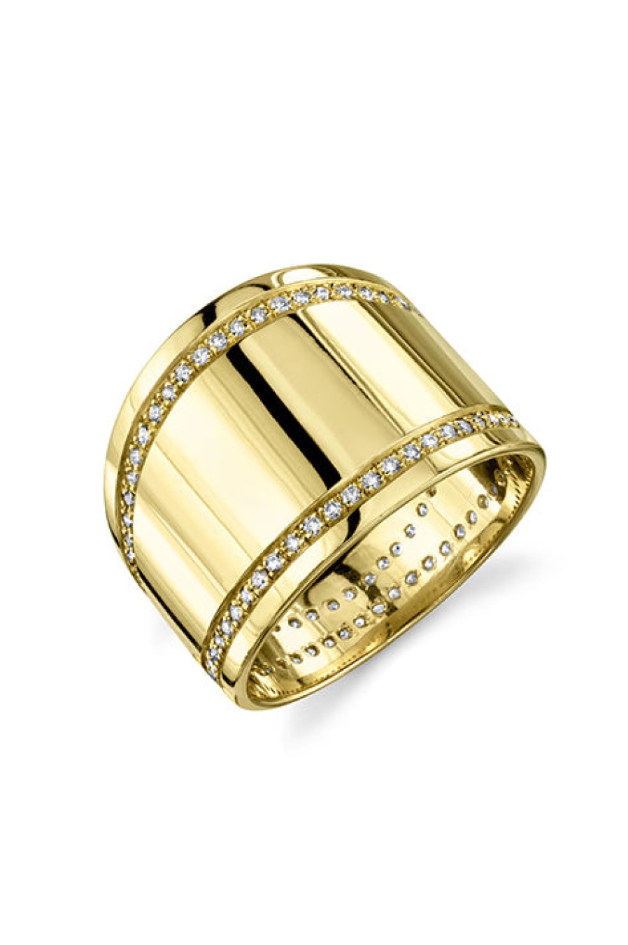 Gabriela Artigas | Cigar Band Ring With Double Line Pave