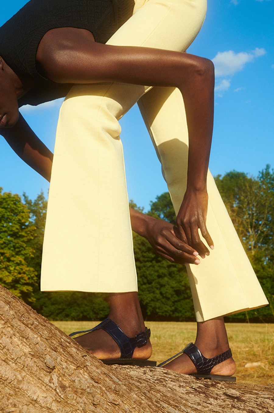 High Sport | Kick Stretch-Cotton Pants In Subtle Jacquard Pale Yellow (Sold Out)