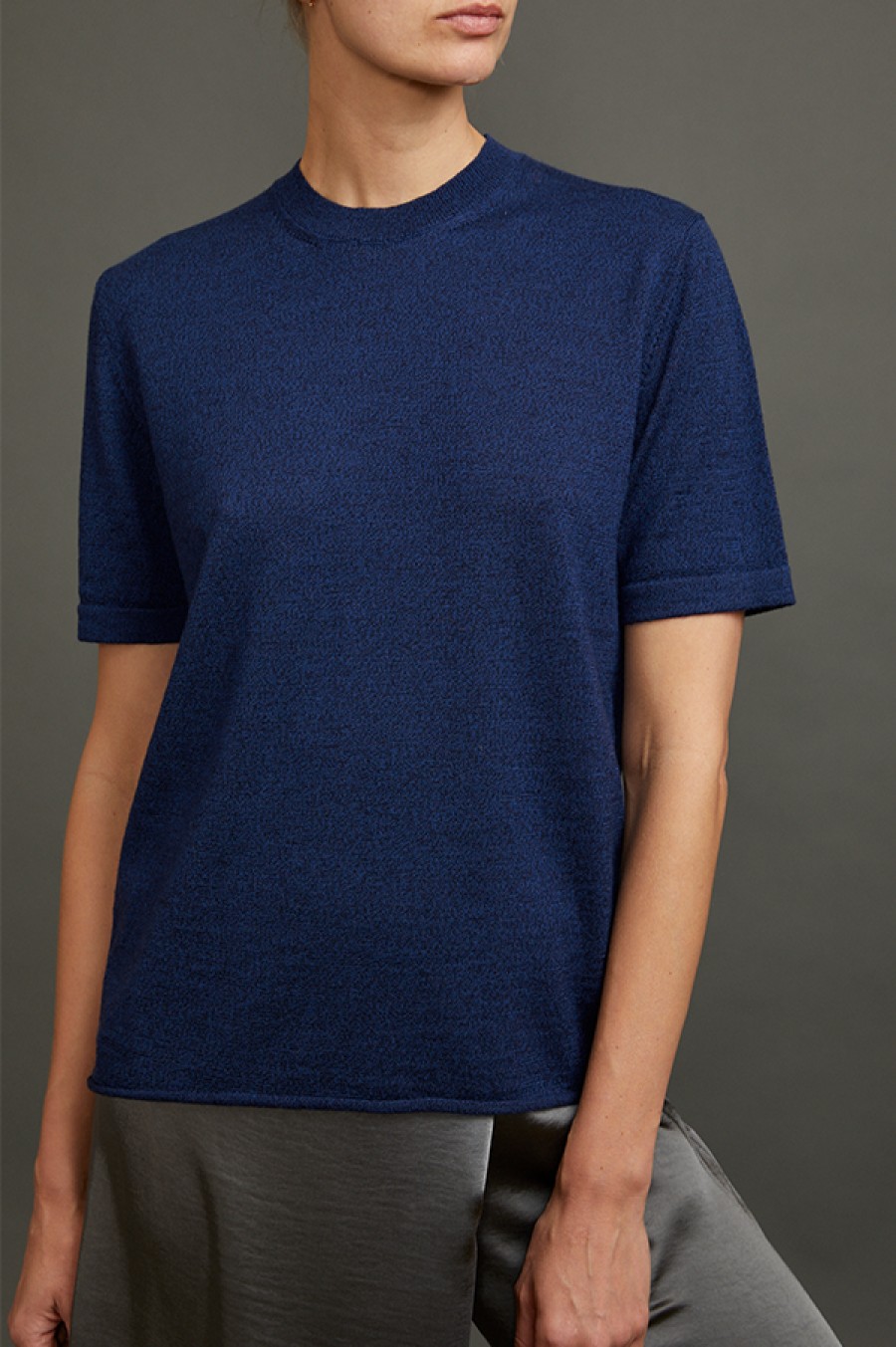 Christian Wijnants | Kaitly Knit T-Shirt In Melange Blue