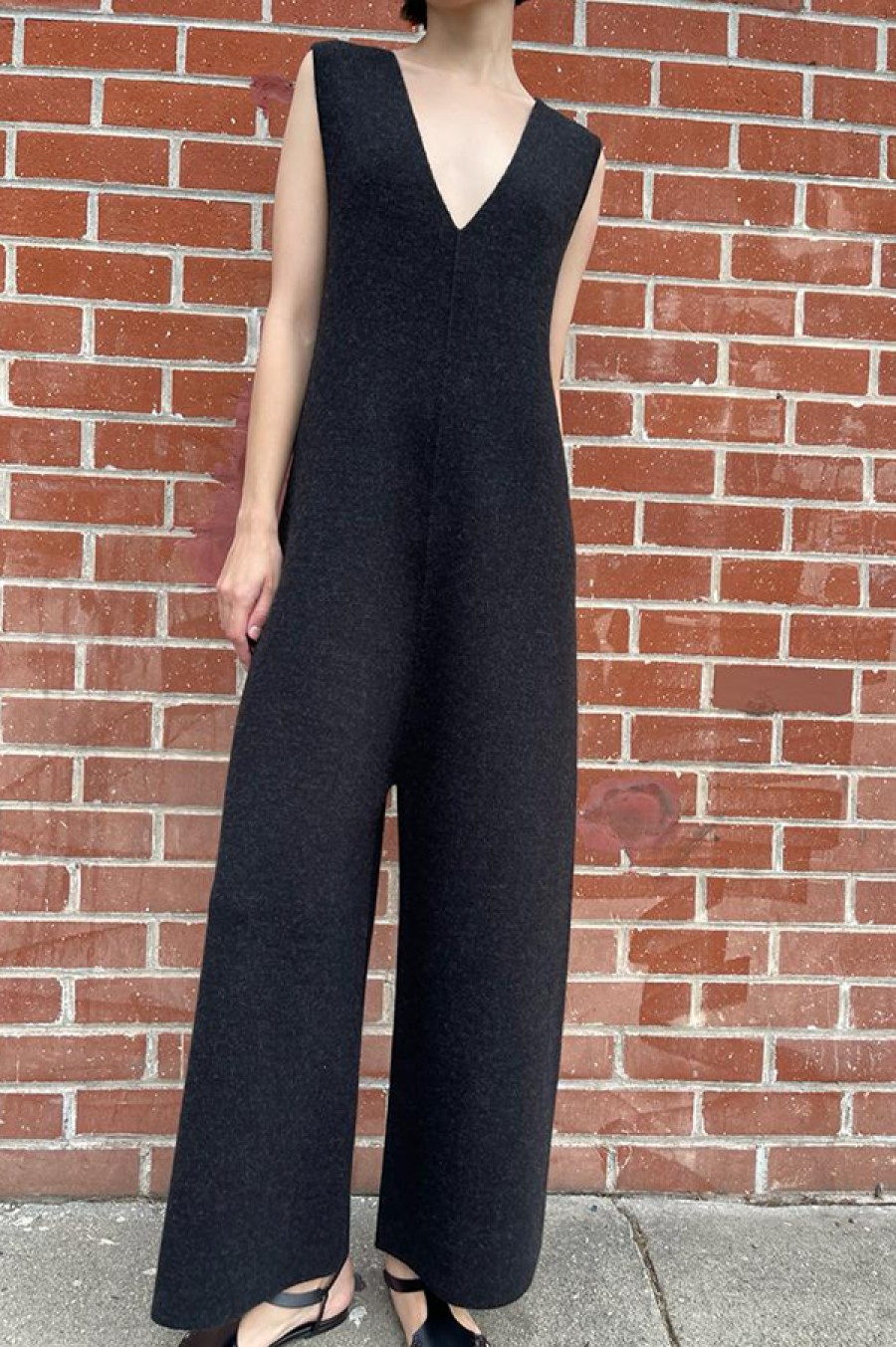 Lauren Manoogian | Double Knit Miter Jumpsuit In Black