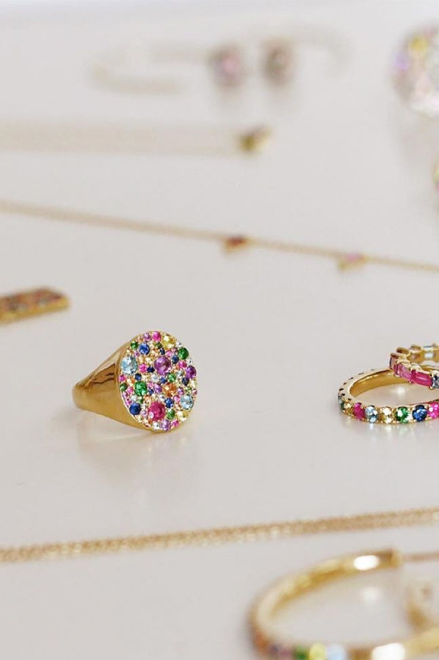 Eriness | Multi Colored Signet Pinky Ring