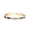 Nancy Newberg | Narrow Line 14K Yellow Gold Bangle With Black Ruthenium Bevel Trim