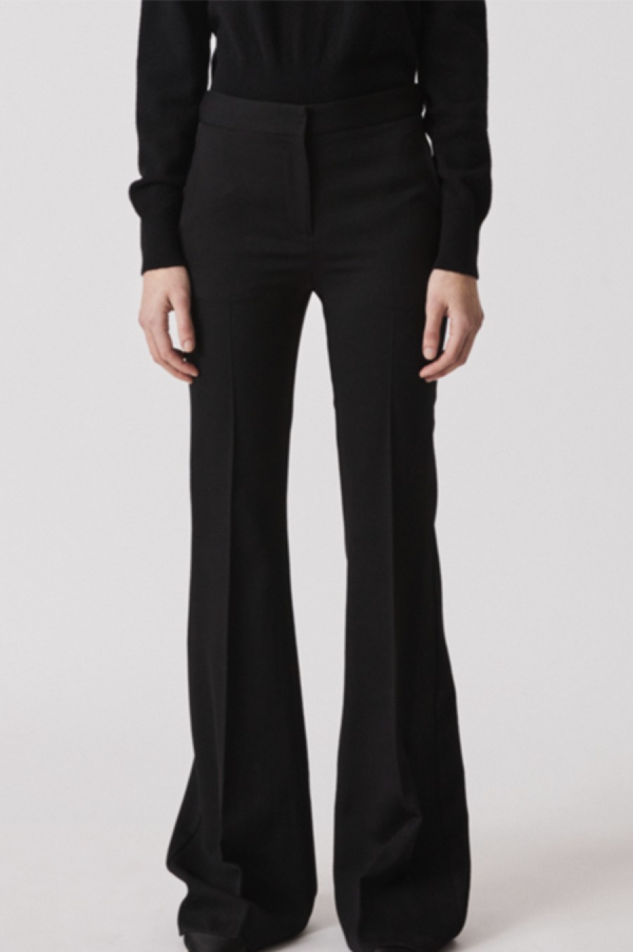 Dusan | Wool Twill Boot Cut Pants In Black