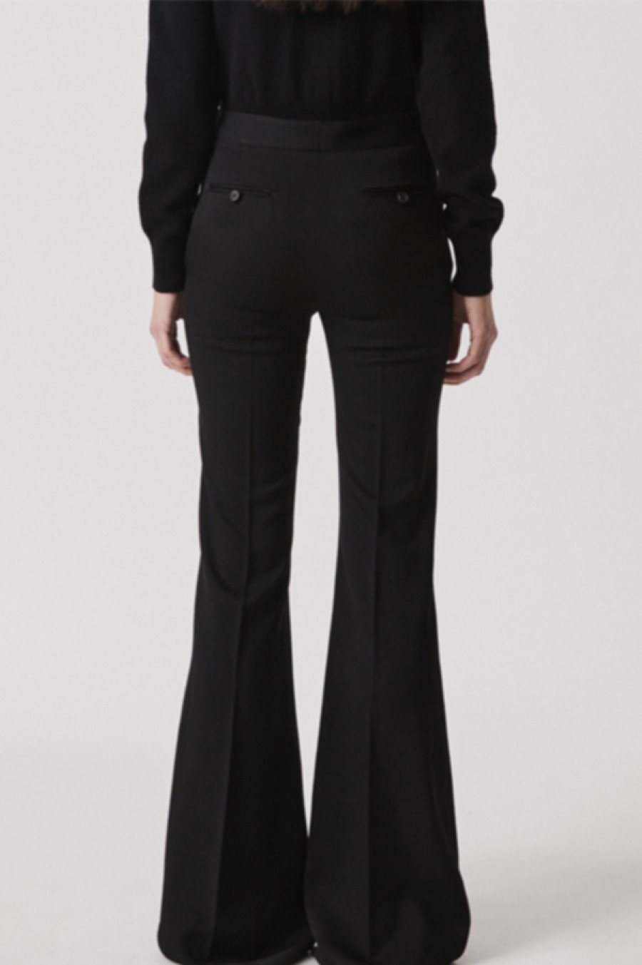 Dusan | Wool Twill Boot Cut Pants In Black