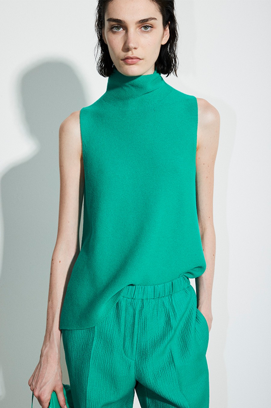 Christian Wijnants | Kewit Whole Garment Knit Sleeveless Top In Emerald