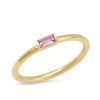 Eriness | Pink Sapphire Baguette Solitaire Ring