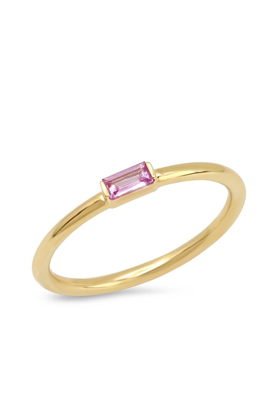 Eriness | Pink Sapphire Baguette Solitaire Ring