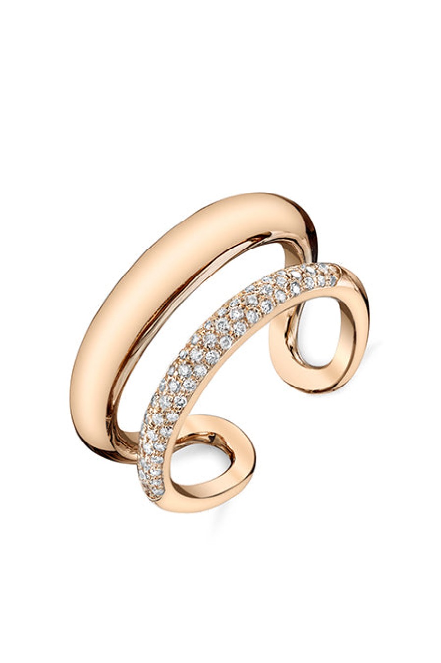 Gabriela Artigas | Twin Tusk Ring With Pave Diamonds