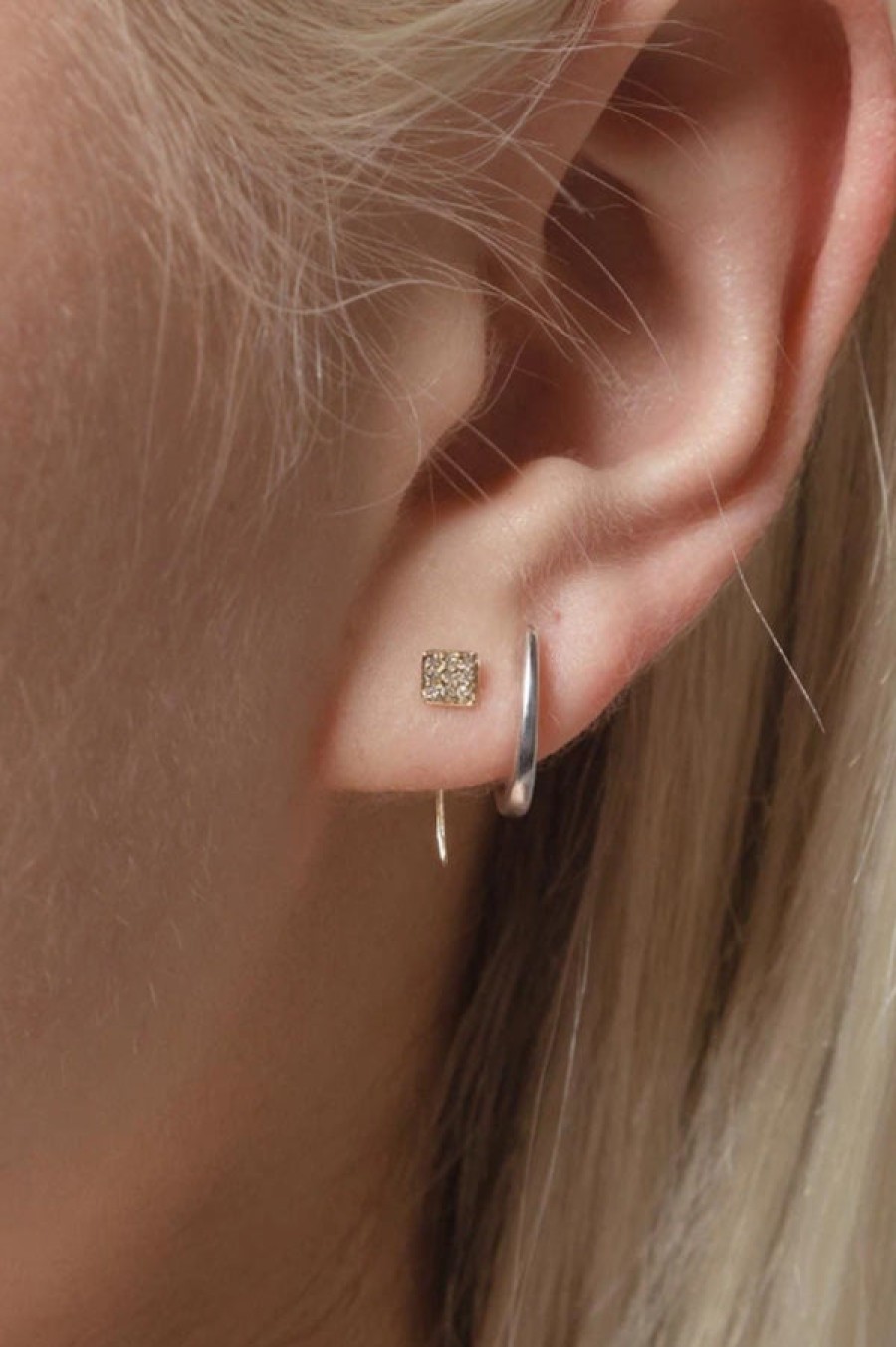 Gabriela Artigas | Pave Square Infinite Tusk Earring