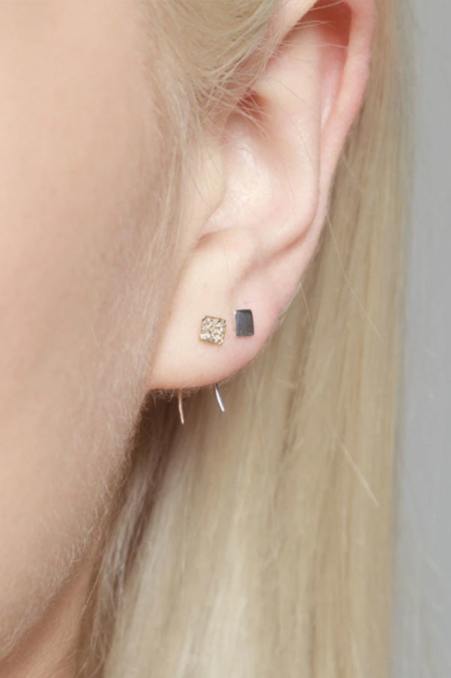 Gabriela Artigas | Pave Square Infinite Tusk Earring