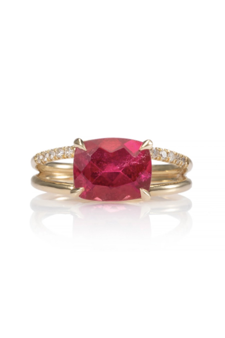 Zofia Day | Delia Pink Tourmaline Split Shank Ring