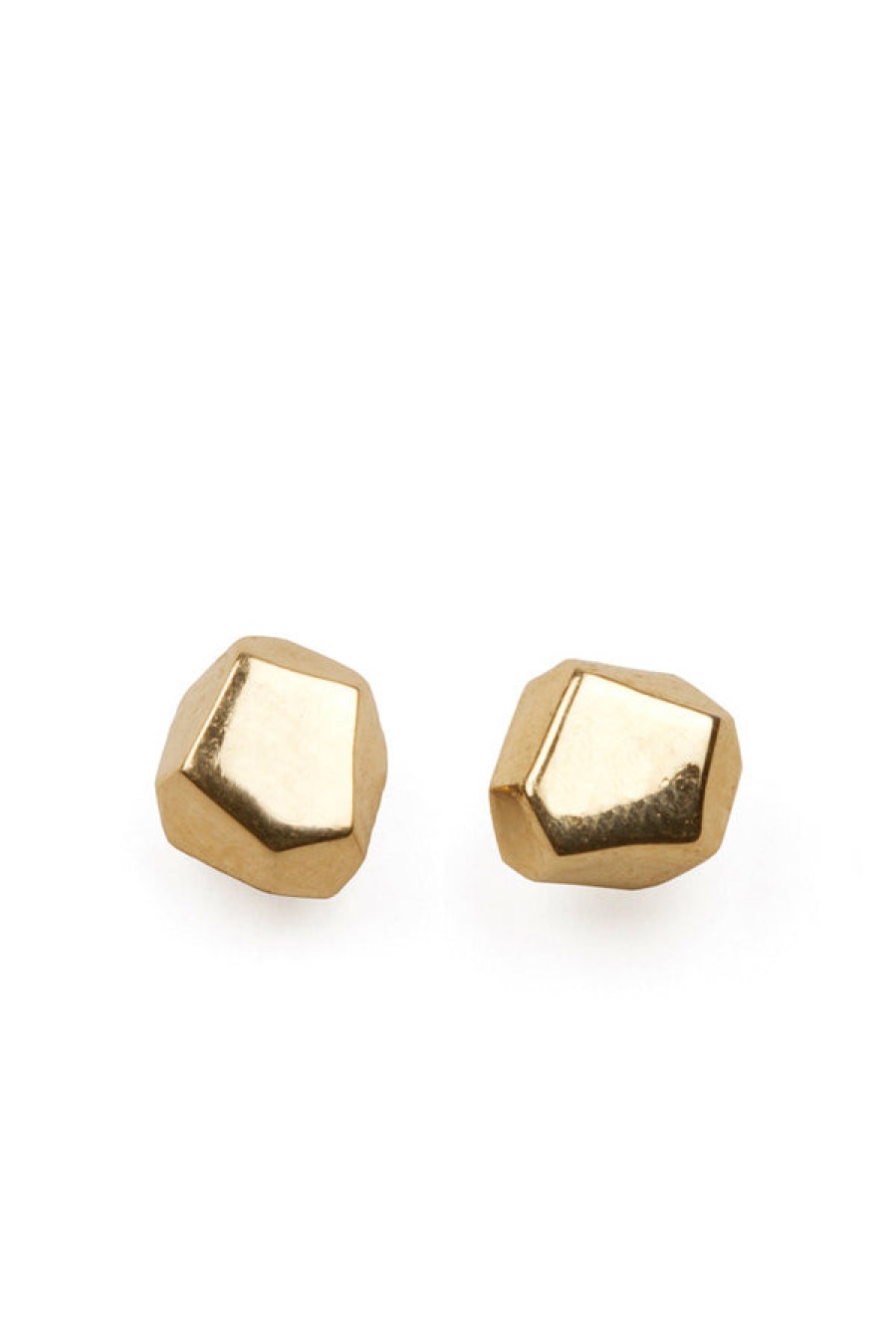 Aesa | 14K Gold "Pyrite" Stud Earrings