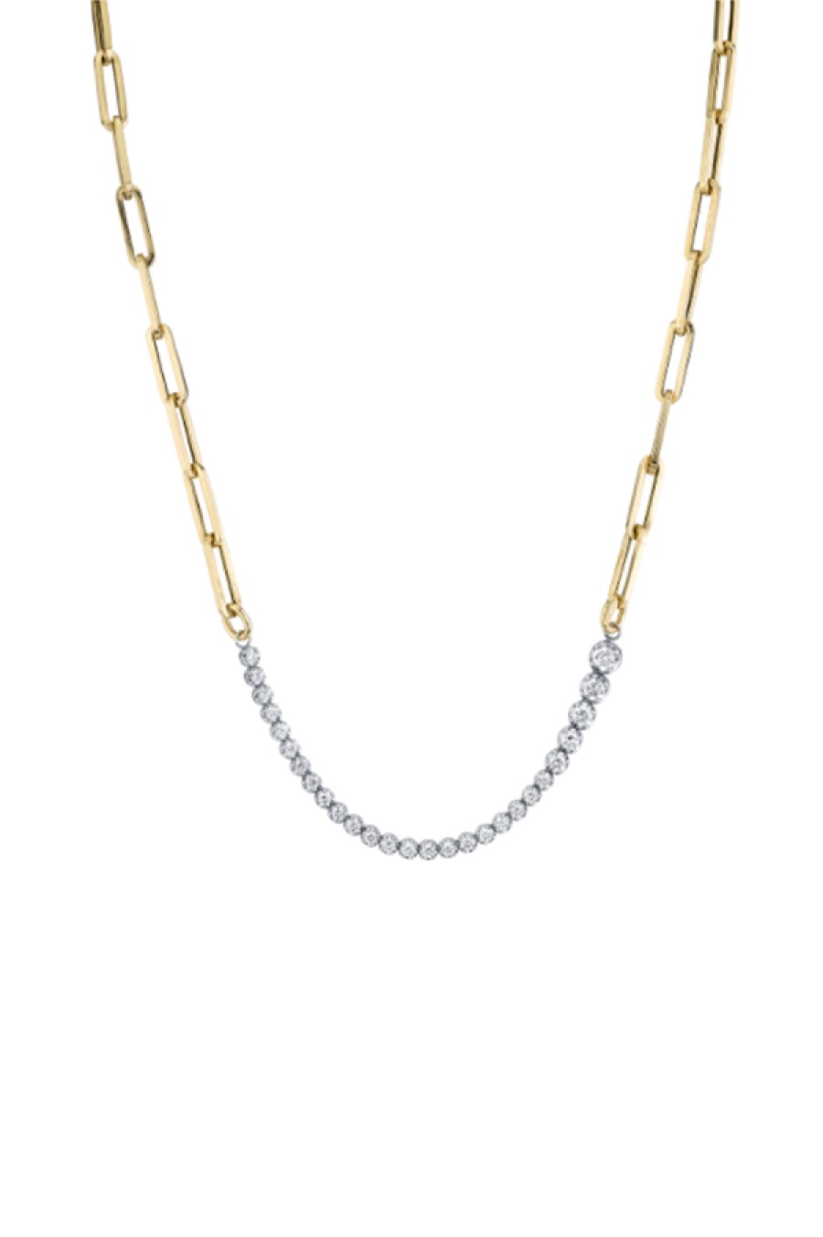 Gabriela Artigas | Ascending Diamonds Tennis Necklace On Rectangular Chain