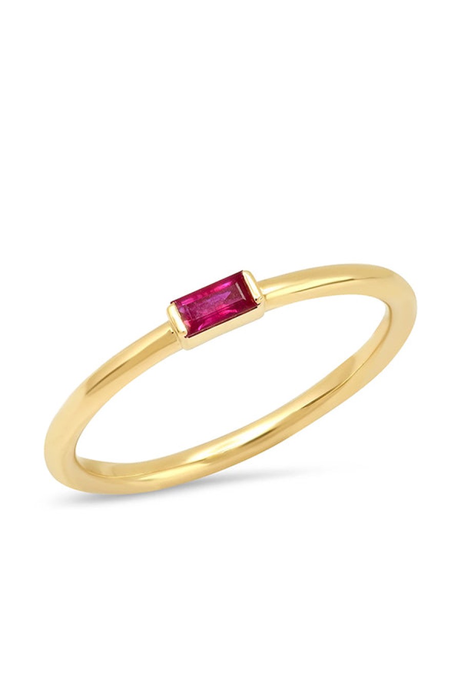 Eriness | Ruby Baguette Solitaire Ring