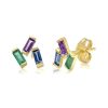 Eriness | Blue Sapphire, Emerald And Amethyst Baguette Clusters