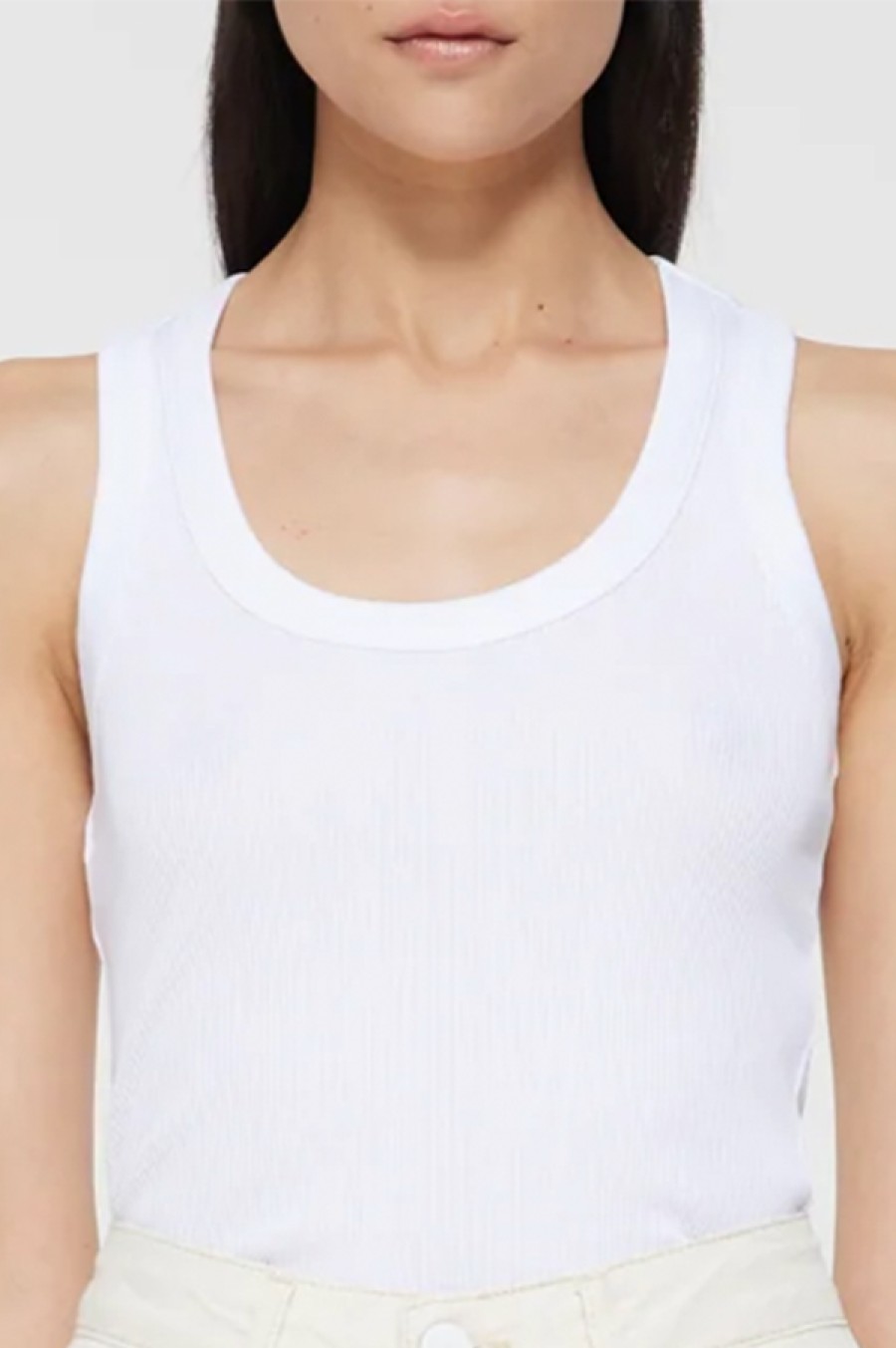 Róhe | Mercerized Cotton Low Tanktop In White