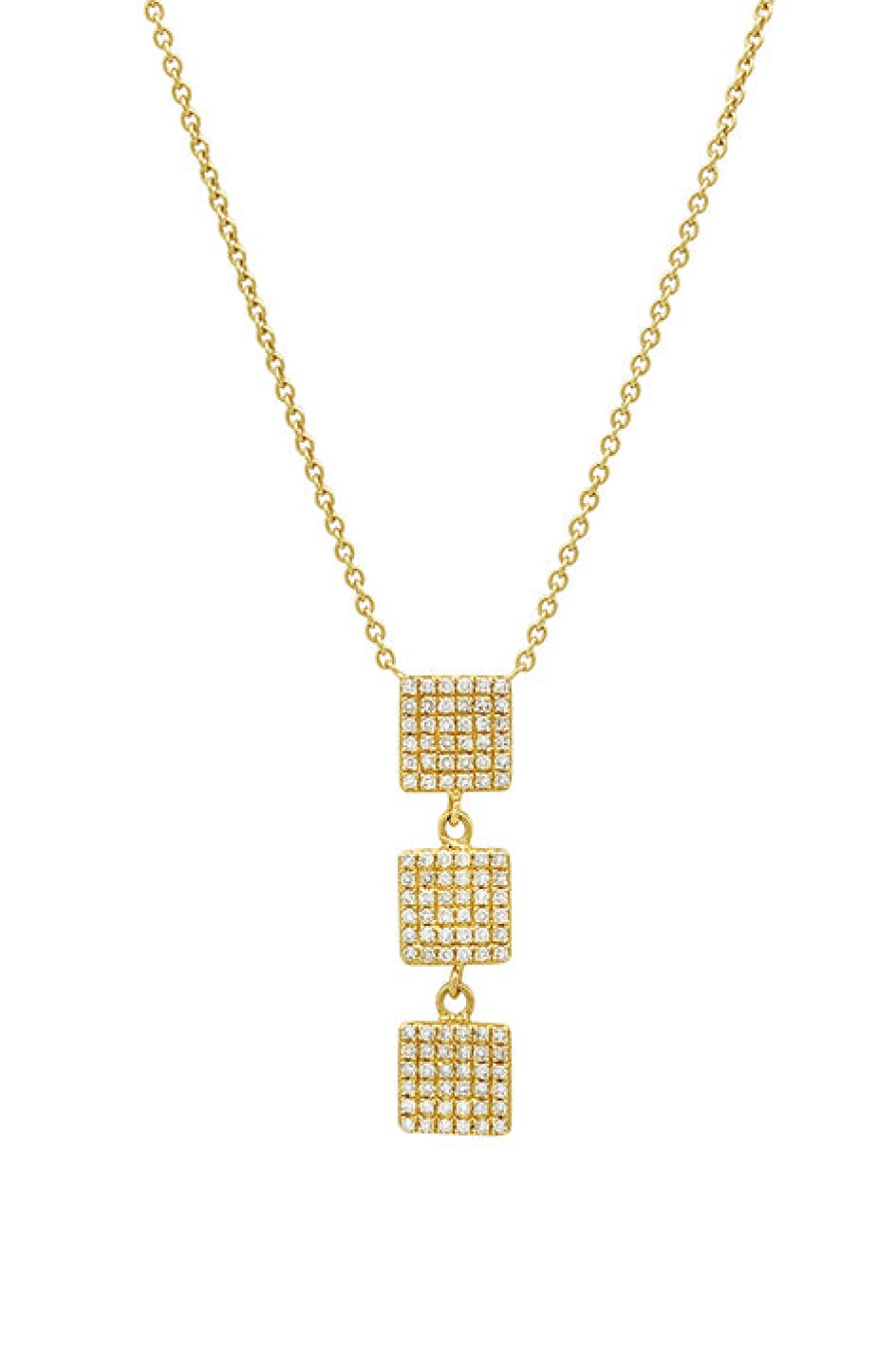 Eriness | Triple Pave Diamond Square Necklace