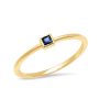 Eriness | Blue Sapphire Princess Cut Pinky Ring