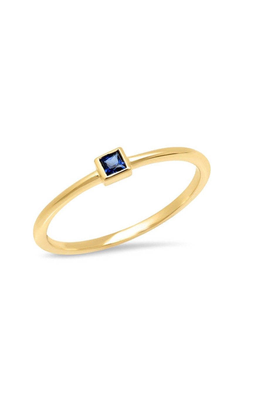 Eriness | Blue Sapphire Princess Cut Pinky Ring