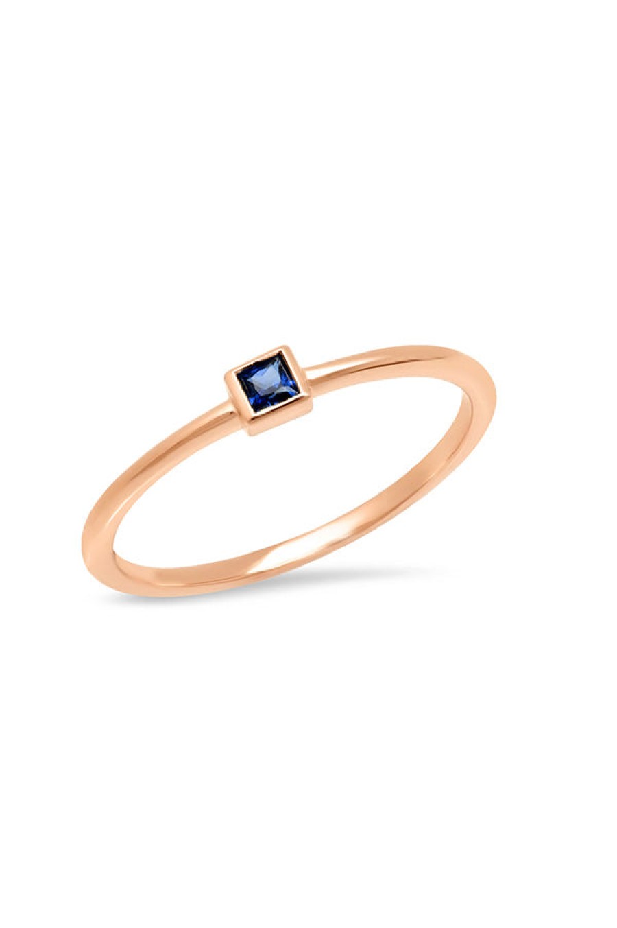 Eriness | Blue Sapphire Princess Cut Pinky Ring