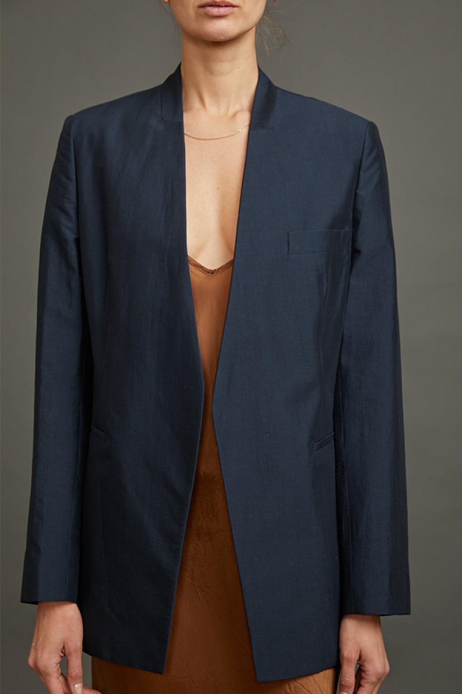 Christian Wijnants | Jakari Standing Collar Suit Jacket In Navy