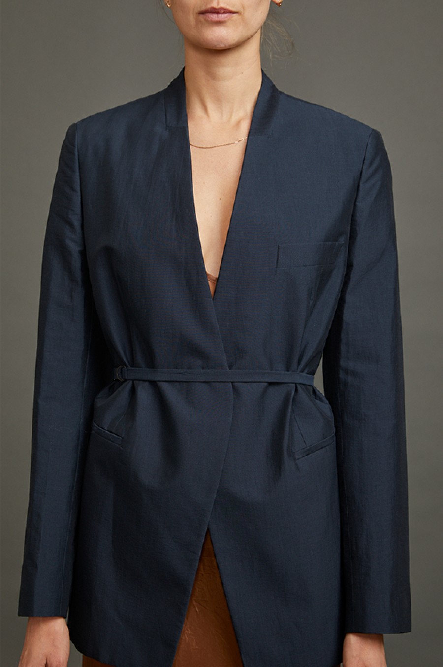 Christian Wijnants | Jakari Standing Collar Suit Jacket In Navy