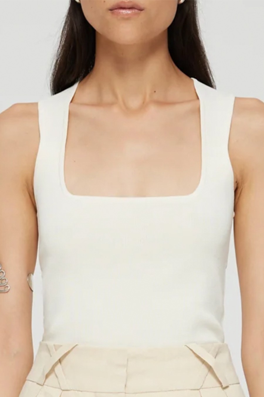 Róhe | Bustier-Shaped Knitted Top In Cream