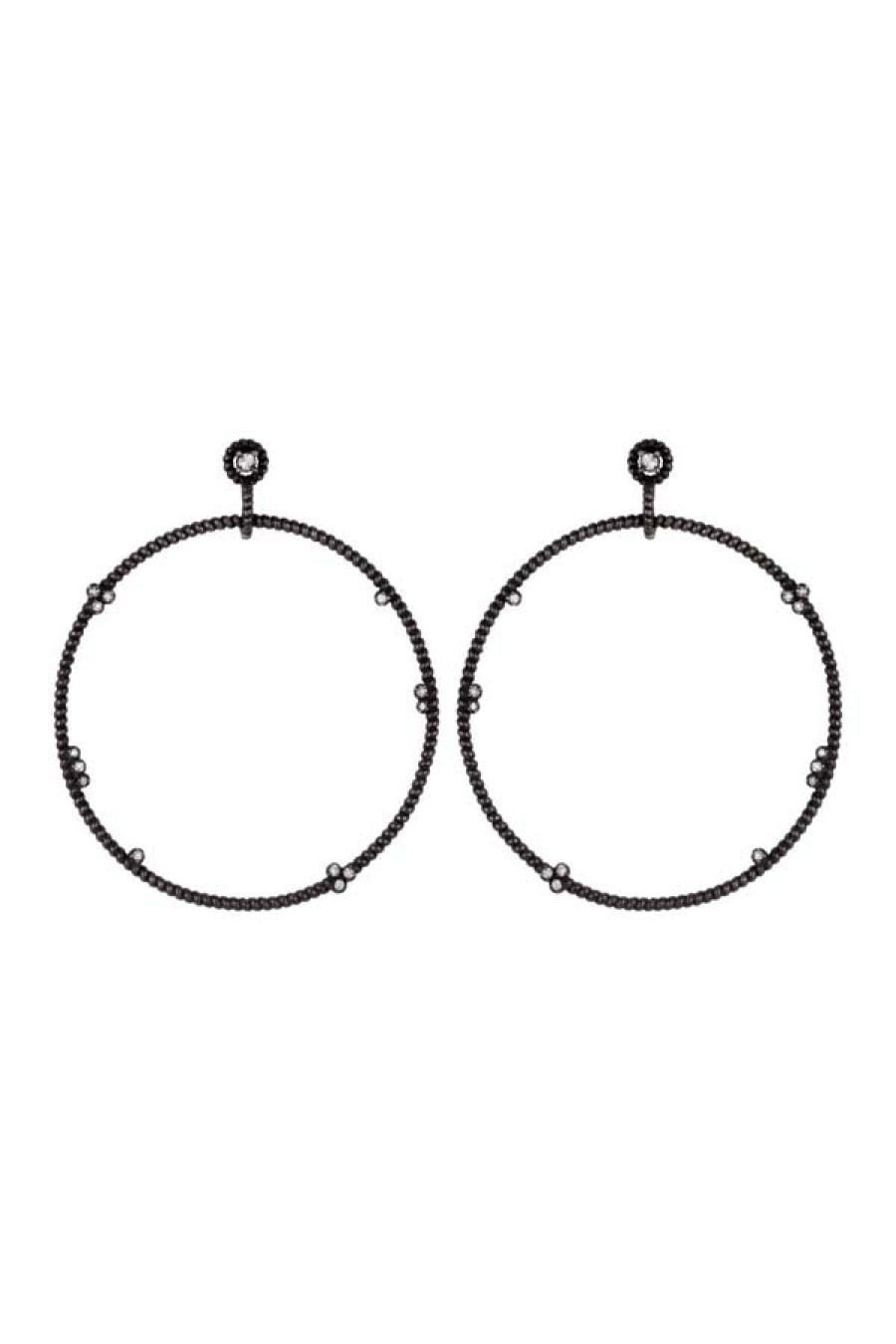 Nancy Newberg | Floating Diamond Twist Hoop Earrings