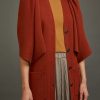 Soyer x Des Kohan | Cardigan With Detachable Cape In Rust