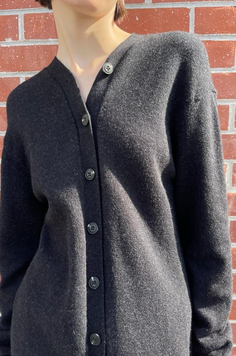 Lauren Manoogian | Button Cardigan In Black Melange