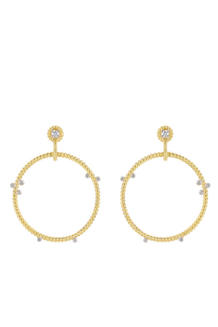 Nancy Newberg | Yellow Gold And Diamond Floating Hoops