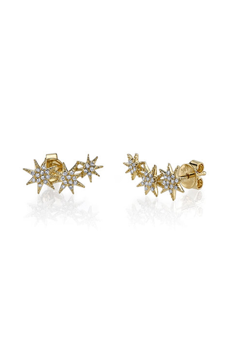 Gabriela Artigas | Triple Star Earrings With Pave Diamonds (Pair)