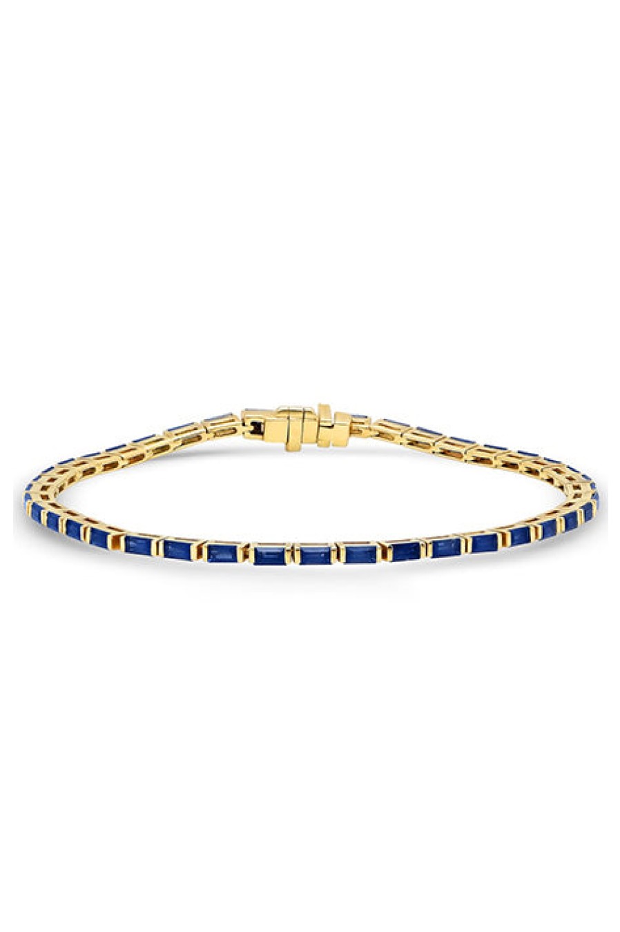 Eriness | Blue Sapphire Baguette Tennis Bracelet