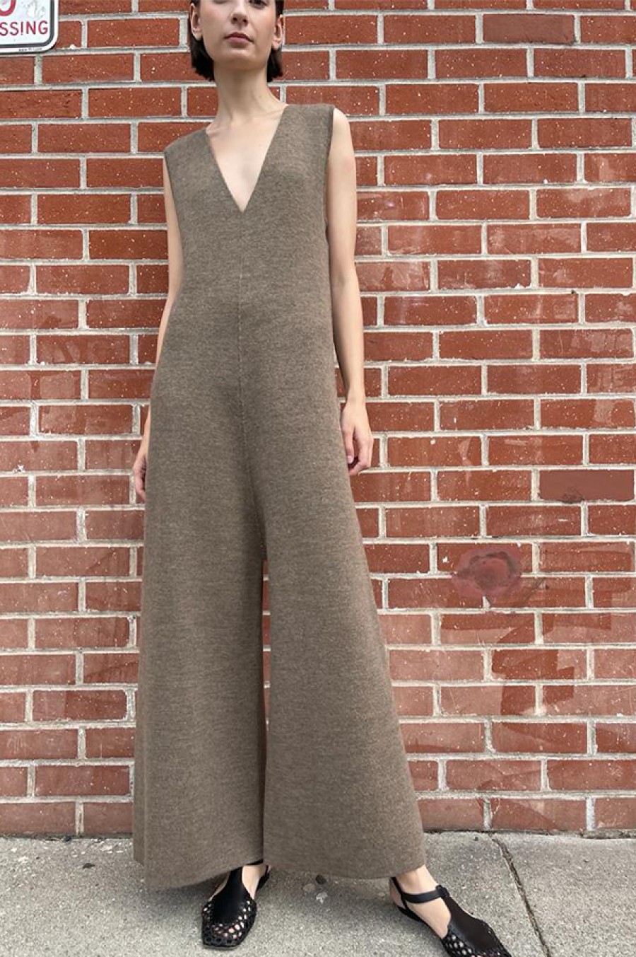 Lauren Manoogian | Double Knit Miter Jumpsuit In Mushroom