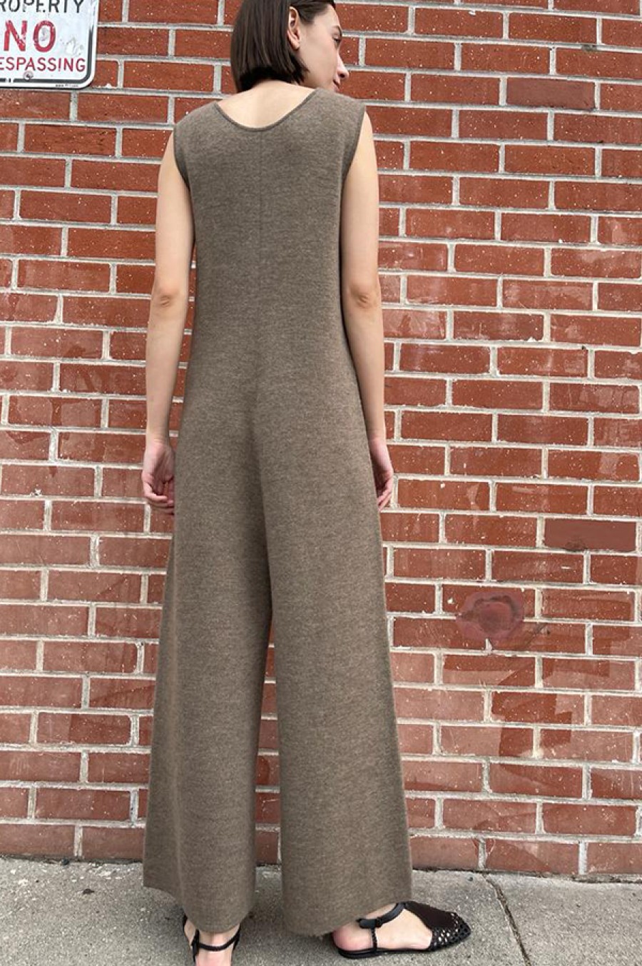 Lauren Manoogian | Double Knit Miter Jumpsuit In Mushroom