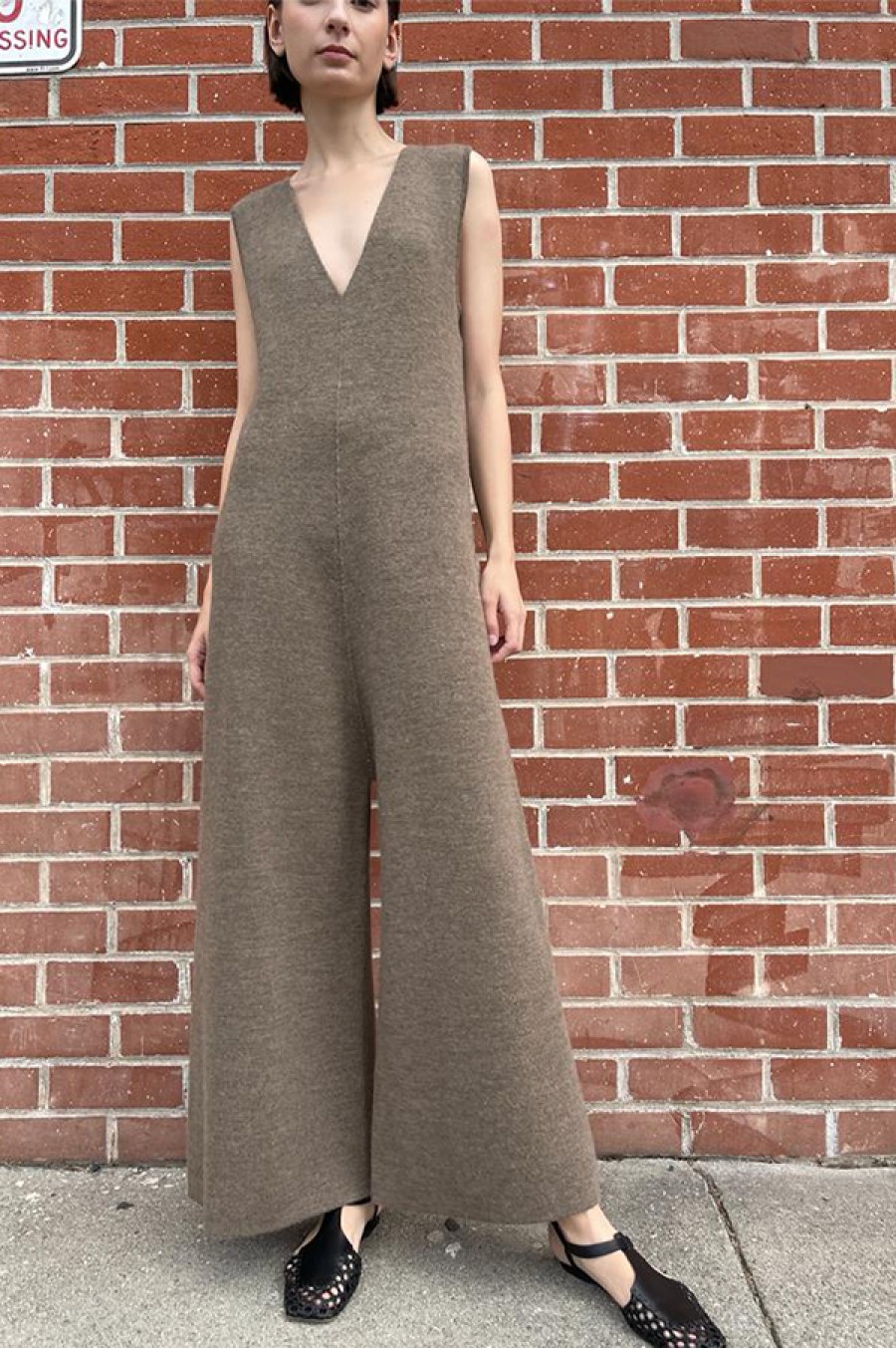 Lauren Manoogian | Double Knit Miter Jumpsuit In Mushroom