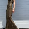 Organic by John Patrick | Floor-Length Bias Ankle Slip In Olive (Sold Out)