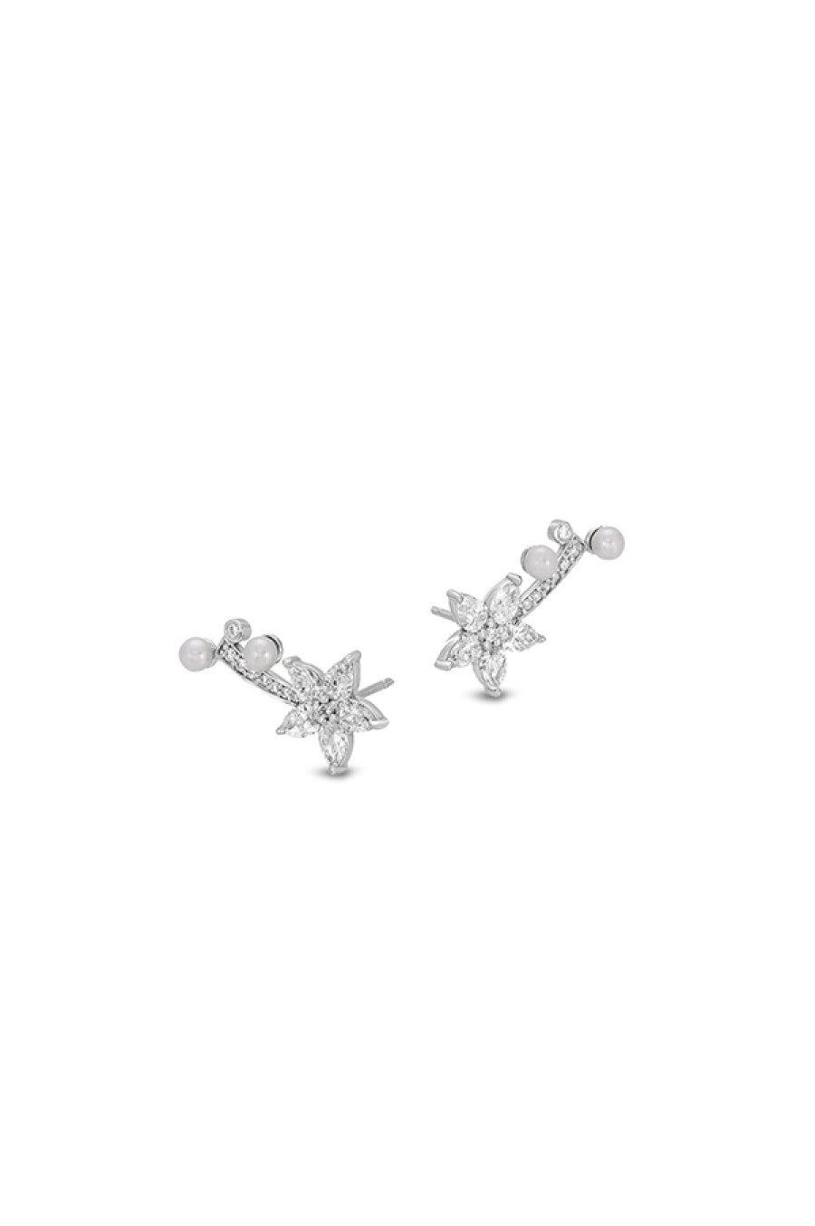 Nancy Newberg | Pearl And Diamond Flower Earrings