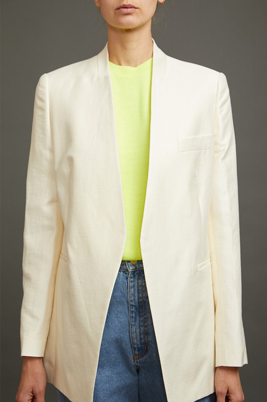 Christian Wijnants | Jakari Standing Collar Suit Jacket In Off White (Sold Out)