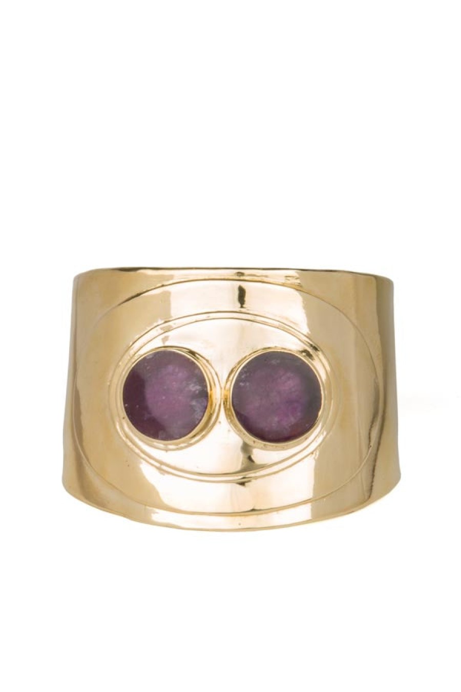 Aesa | Bronze Cuff Set With Amethyst