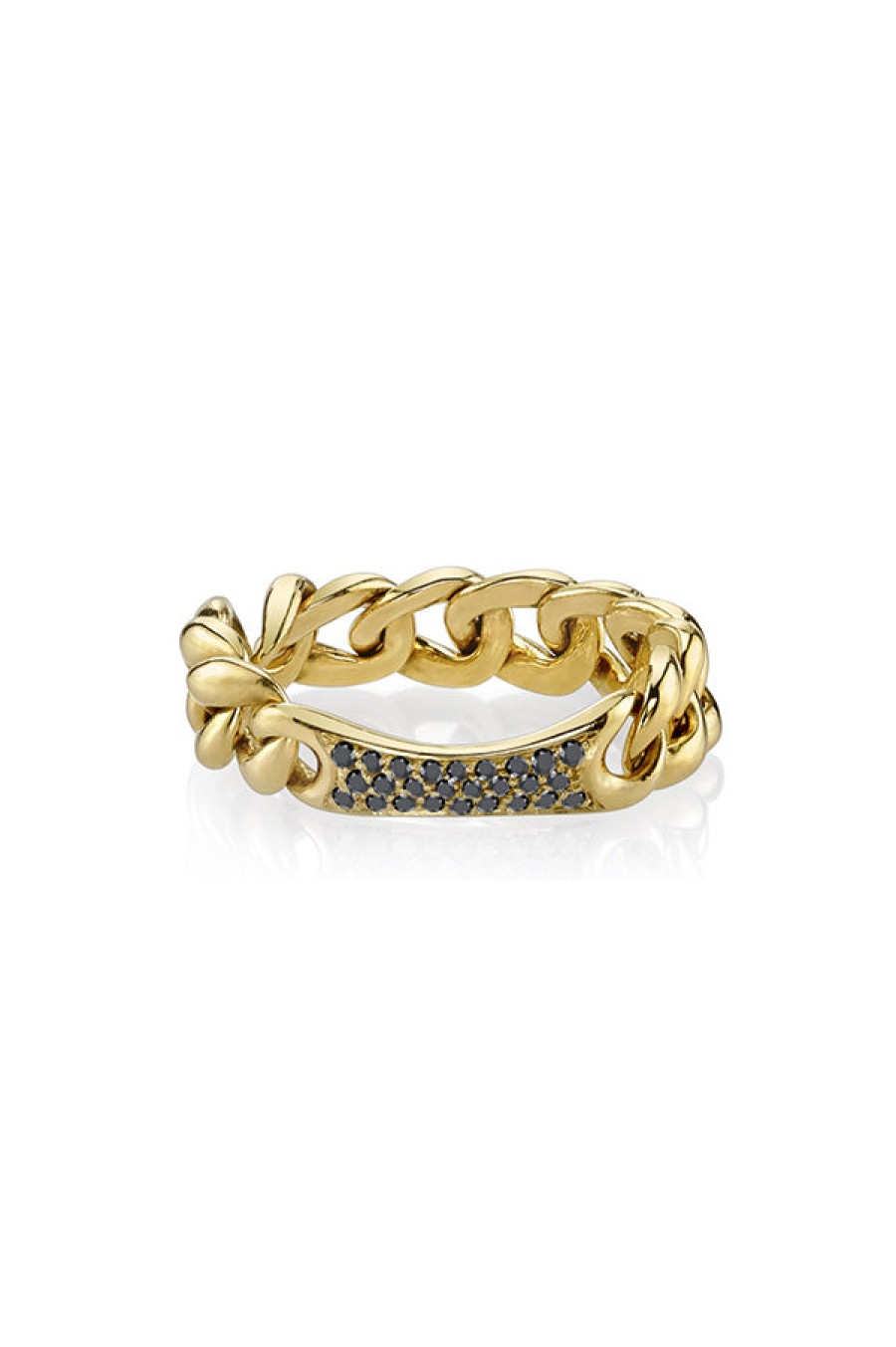 Gabriela Artigas | Chain Ring With Black Pave Diamonds